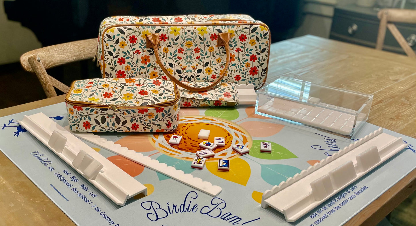 Floral Mahjong Tiles Bag
