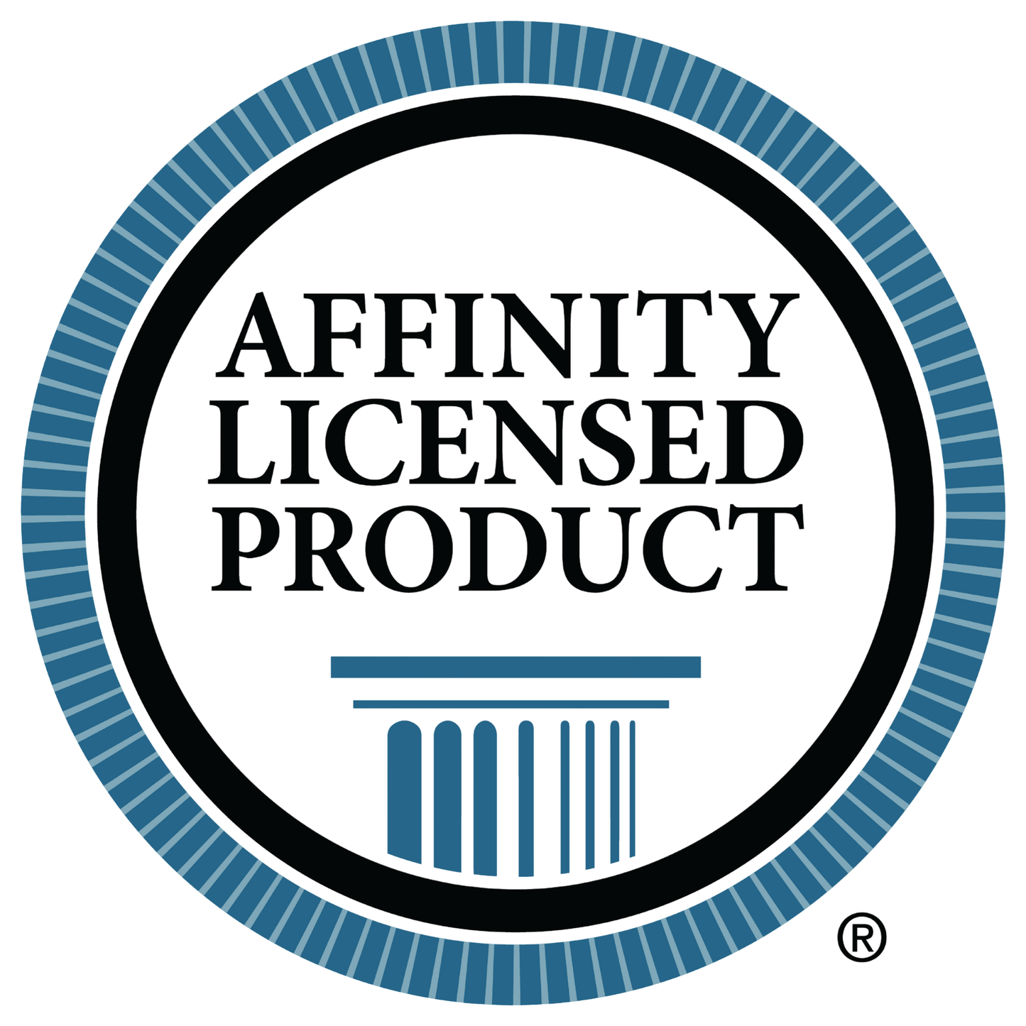 Logo for 'Affinity Licensed Product' with a blue and black design on a white background.