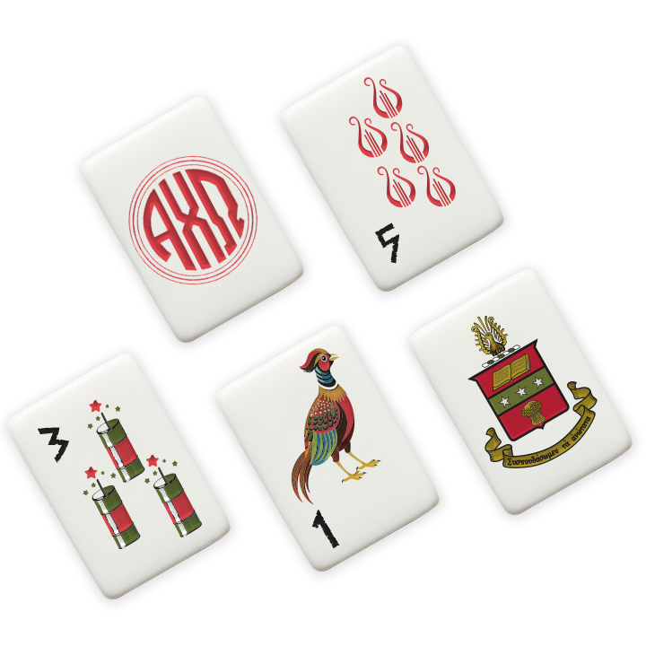 Alpha Chi Omega Mahjong Tiles