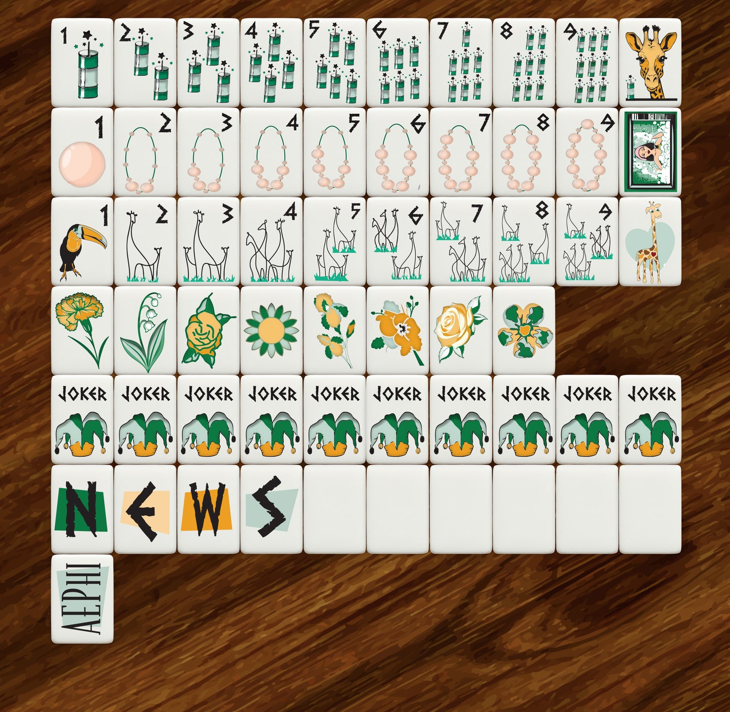 Alpha Epsilon Phi Mahjong Tiles