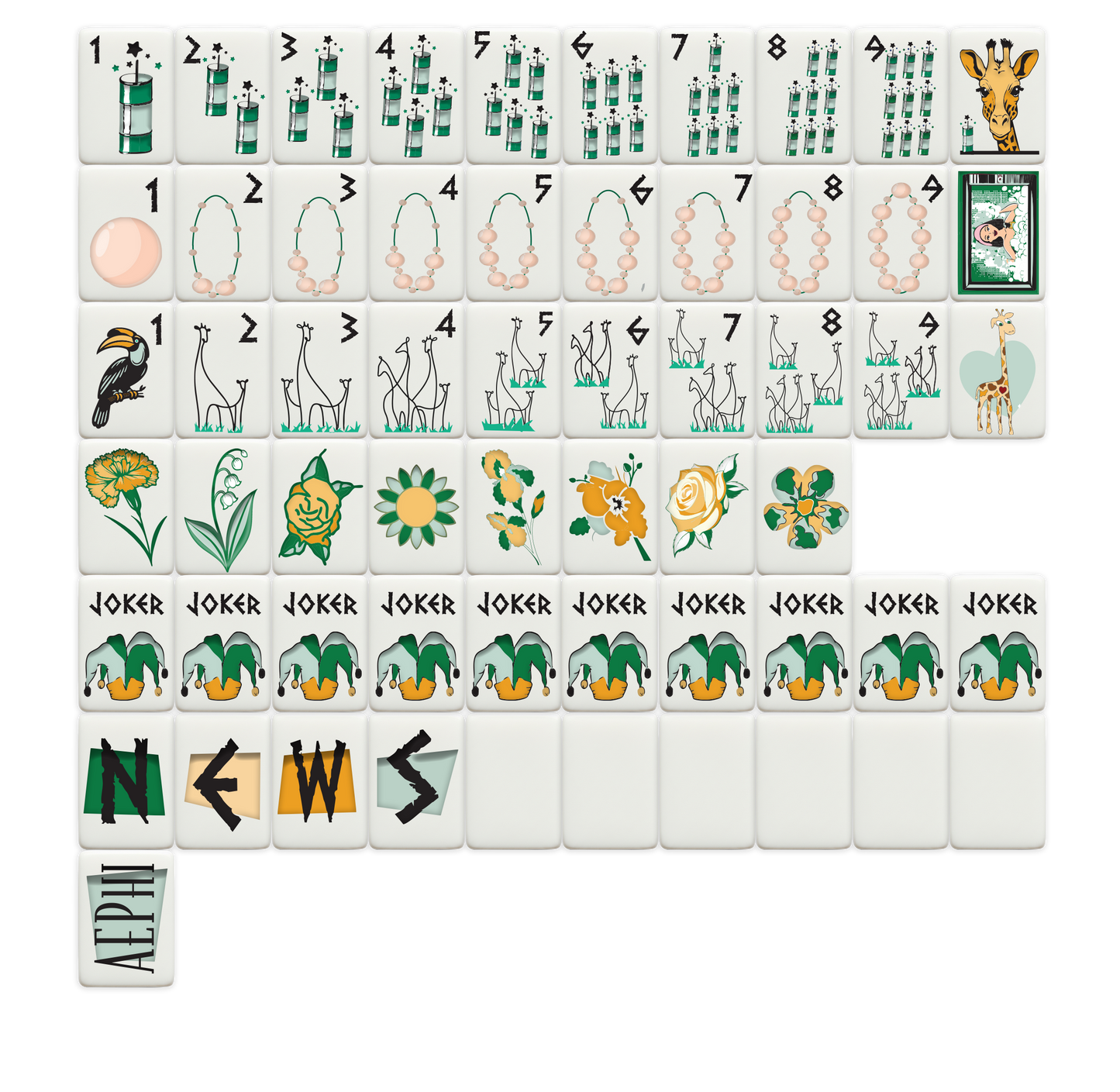 Alpha Epsilon Phi Mahjong Tiles