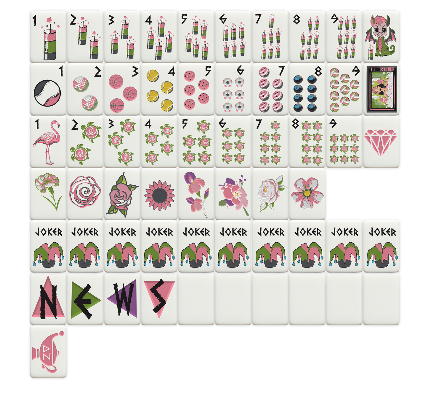 Delta Zeta Mahjong Tiles