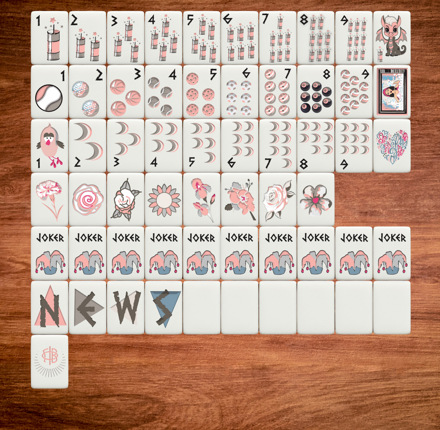 Gamma Phi Beta Bespoke Mahjong Tiles