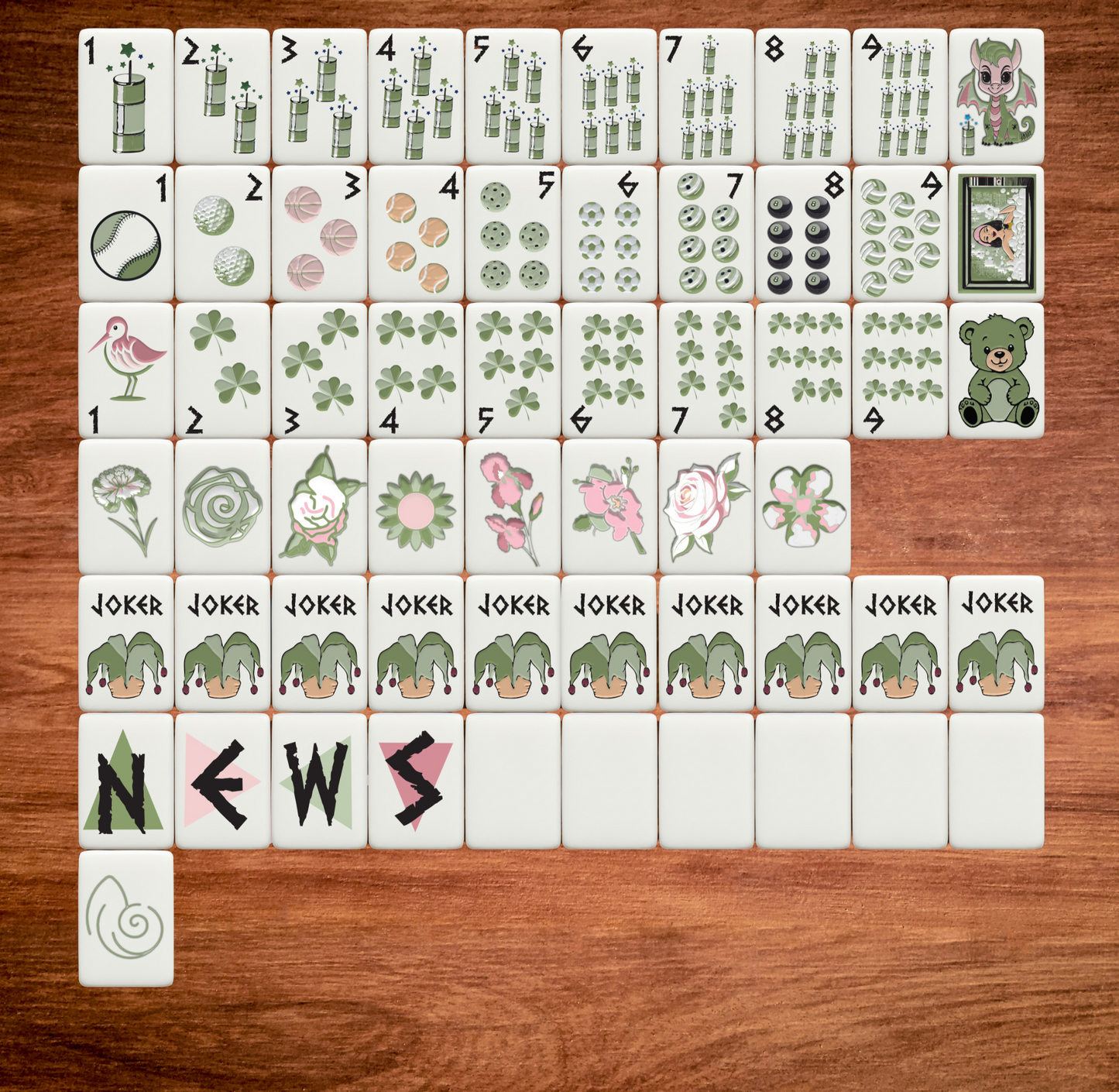 Kappa Delta Bespoke Mahjong Tiles
