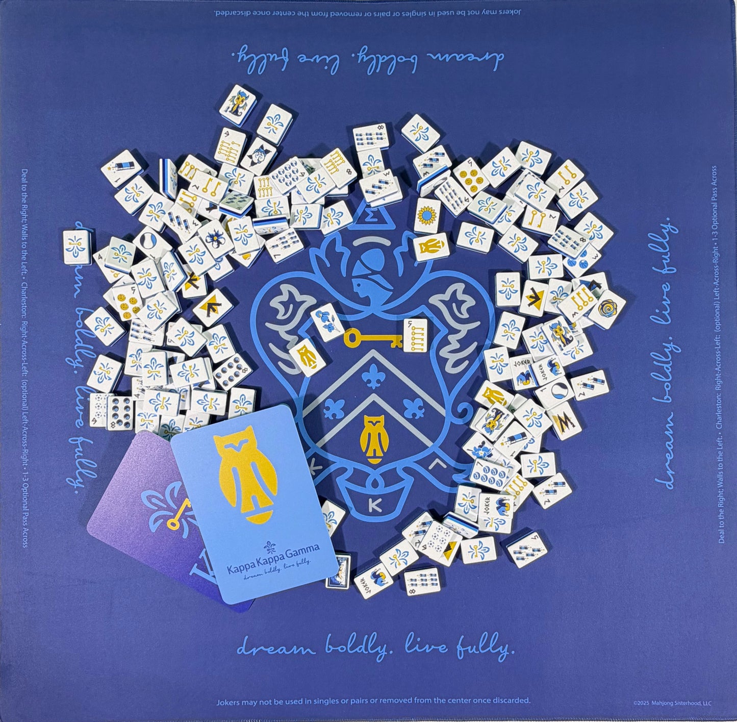 KKG mahjong mat blue