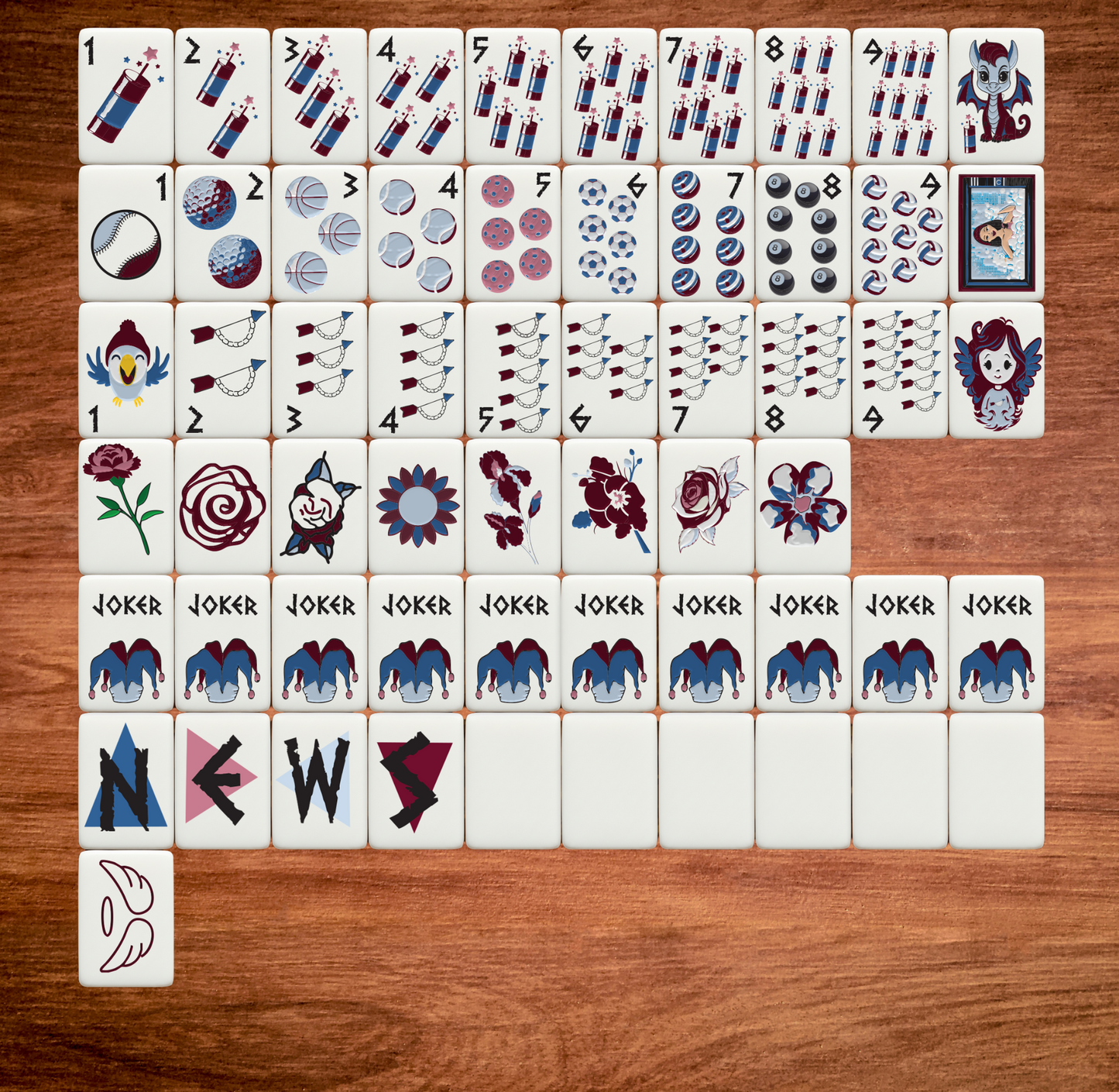 Pi Beta Phi Bespoke Mahjong Tiles