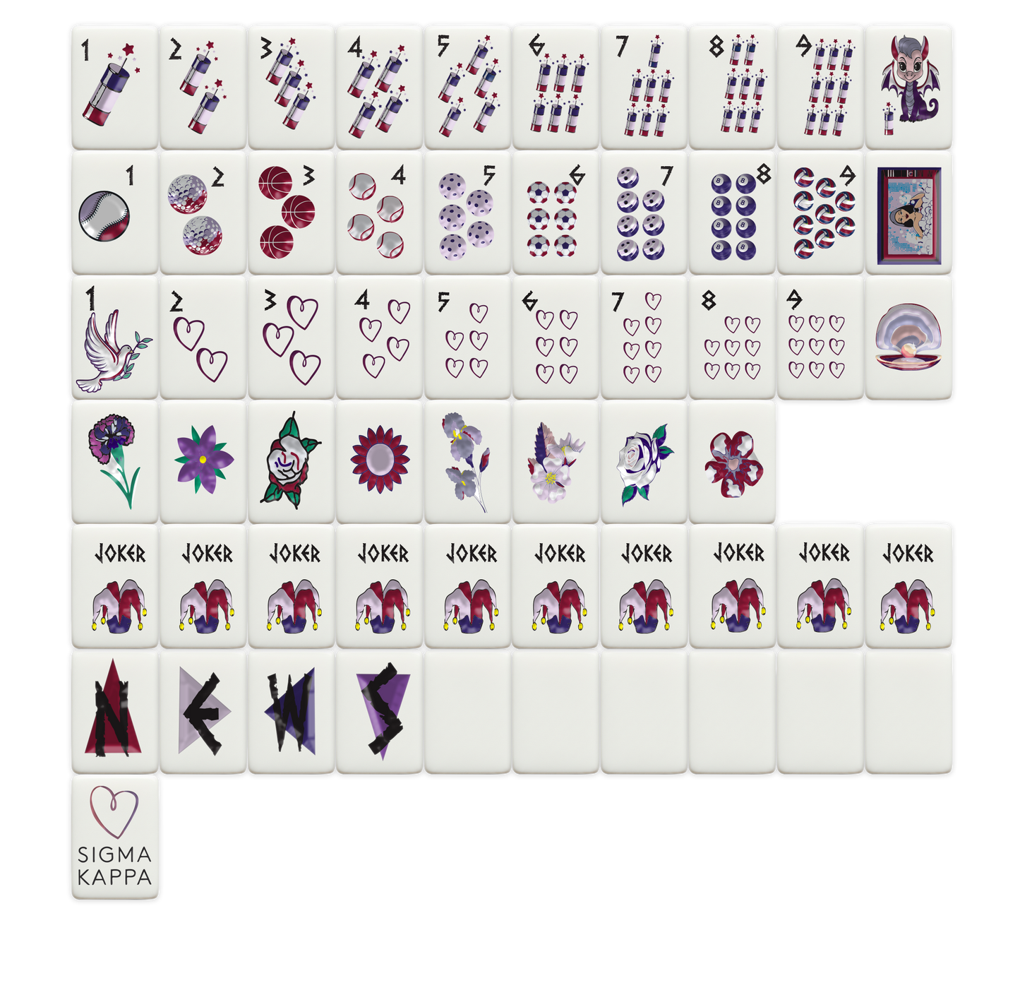 Sigma Kappa Mahjong Tiles