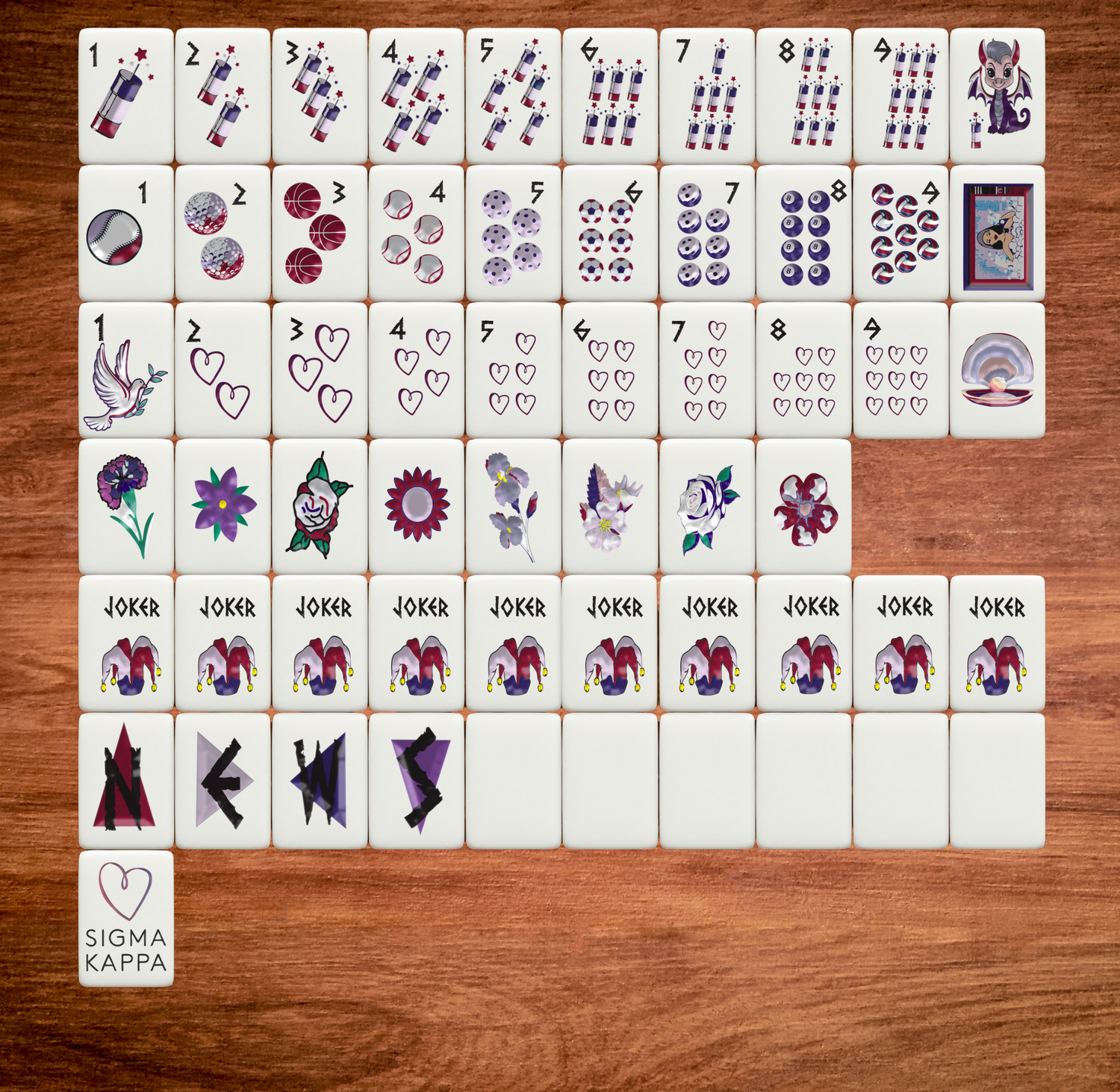 Sigma Kappa Bespoke Mahjong Tiles